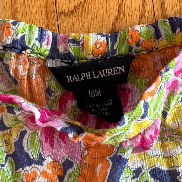 Ralph Lauren Baby Infant Multicolor Floral 100 % Cotton Pants 18 months - Picture 2 of 4